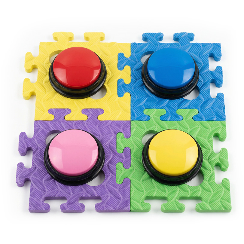 Komunikační tlačítka pro psy - Puzzle Bundle, 4 ks + podložky 1b