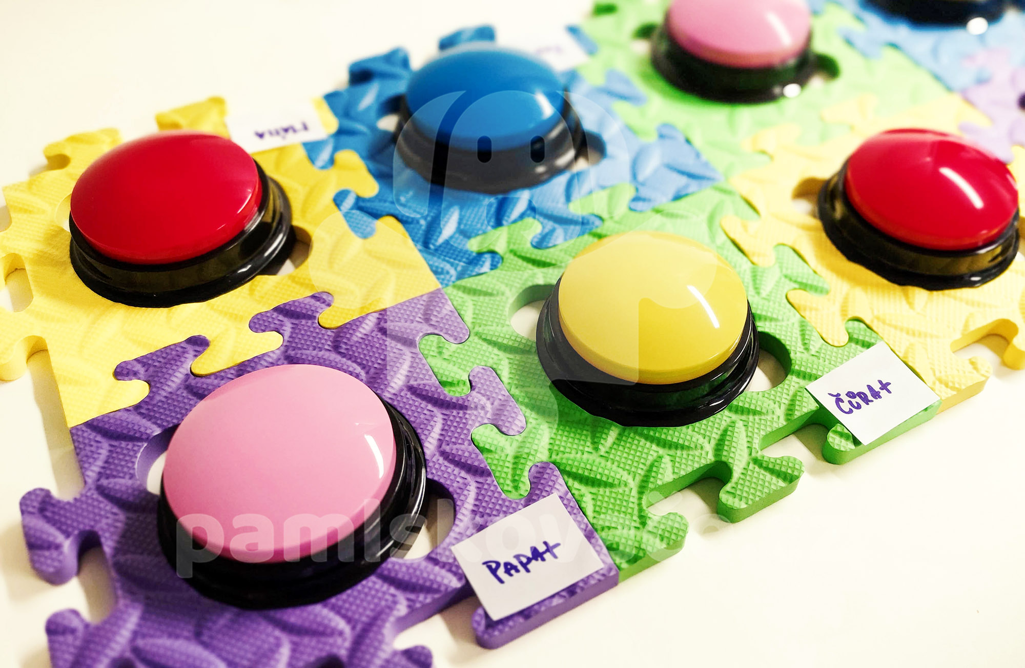 Komunikační tlačítka pro psy - Puzzle Bundle, 4 ks + podložky 7